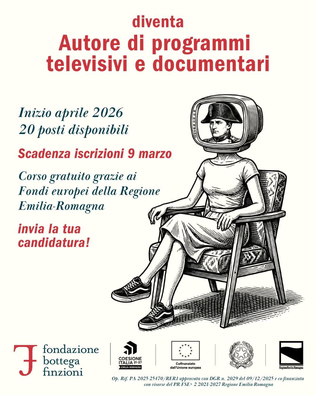 Bottega Finzioni 2026: Autore di programmi televisivi e documentari