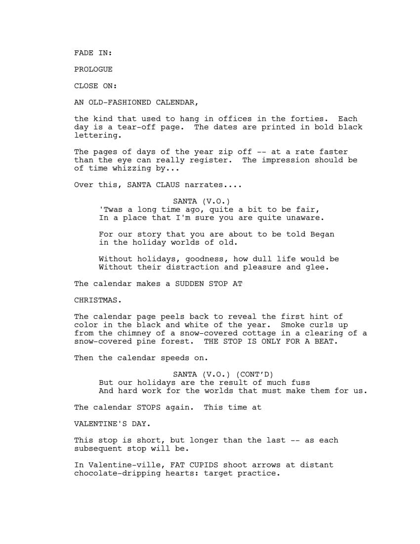 Sceneggiatura The Nightmare Before Christmas - Pagina uno