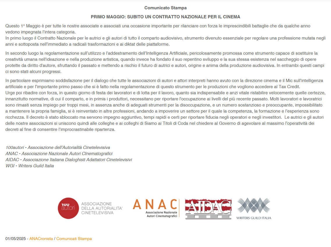 Manifesto ANAC - Testo